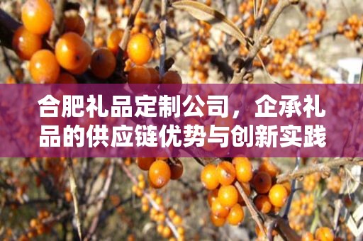 合肥礼品定制公司，企承礼品的供应链优势与创新实践